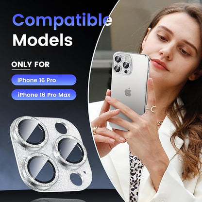 Tensea for iPhone 16 Pro/iPhone 16 Pro Max/iPhone 15 Pro/iPhone 15 Pro Max Camera Lens Protector, Metal Aluminum Alloy Tempered Glass Cover Camera Screen Protector Accessories, Case Friendly