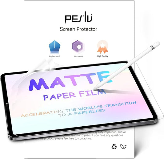 Peslv 2 Pack Like Paper Screen Protector for iPad Pro 12.9 inch (2022/2021/2020/2018), Matte Anti Glare PET Film/Blue Light Filter Eye Protection Cover/Drawing & Writing Feel Like on Paper