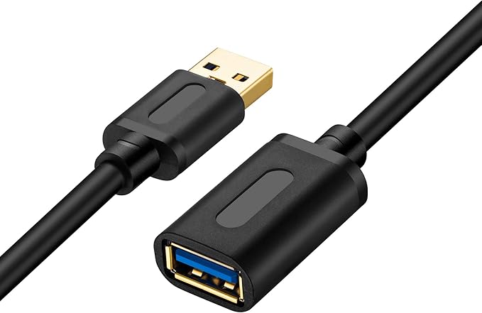 Tan QY USB 3.0 Extension Cable 5Ft, USB 3.0 High Speed Extender Cord Type A Male to A Female for PlayStation, Xbox, USB Flash Drive, Hard Drive, Card Reader,Scanner,Printer,Keyboard (5Ft)
