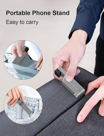 MONEER Cell Phone Stand, Phone Stand for Desk, Foldable & Portable iPhone Stand, Cell Phone Holder Desk Compatible with All Mobile Phone, iPhone, iPad mini, Tablet 4-10.5" (Silver)