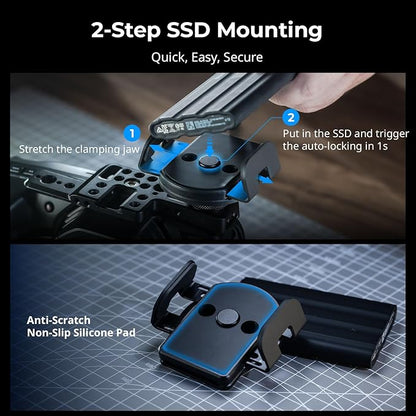 SMALLRIG Phone Mount Bracket SSD Holder for MagSafe, 1.6-2.4in Wide Clamping, for Samsung T5 T7 SSD, for SanDisk SSD, for iPhone 16/15/14/13/12, Universal SSD Drive Holder for Camera Cage - 5397