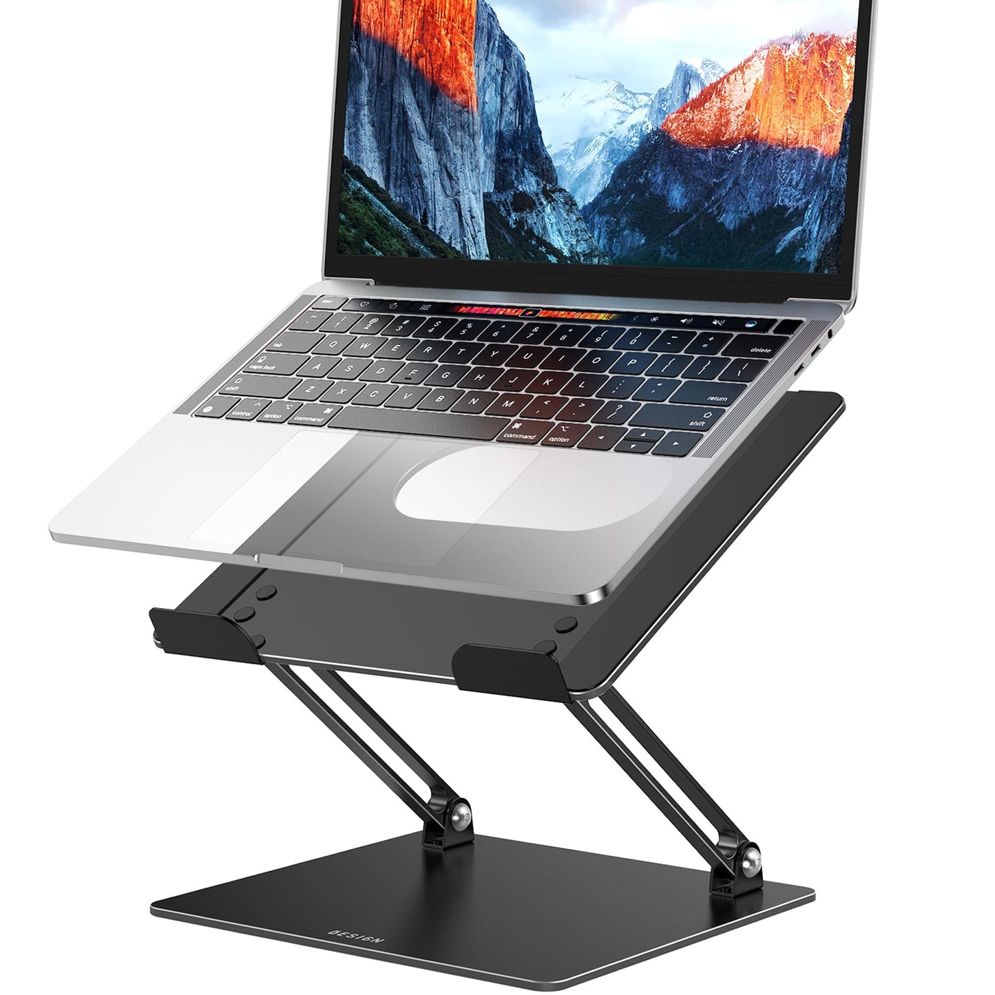 BESIGN LS10 Laptop Stand for Desk, Ergonomic Adjustable Notebook Tablet Stand, Foldable Laptop Riser, Portable Desktop Book Stands, Computer Holder Compatible with 10-14" Laptops, Black