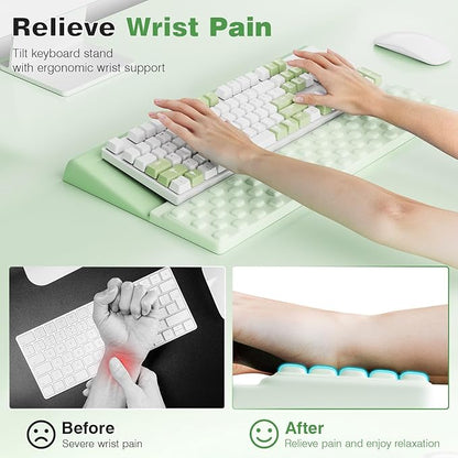 Ospelelf Keyboard Wrist Rest Comfortable Ergonomic Keyboard Stand Riser Holder Pad for Office Home