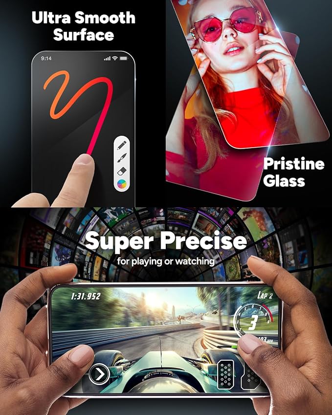ZAGG Glass Elite Google Pixel 9 Pro XL Screen Protector – Ultra-Strong Tempered Glass with Recycled Content, Fingerprint Resistant, Easy Installation