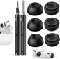 Memory Foam Replacement Ear Tips Compatible with AirPods Pro 2nd/1st Generation,with Noise Reduction Hole & Built-in dust Guard Screen,for USB-C Charging Case with Cleaner kit -Black