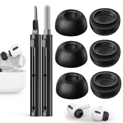 Pohgelan Memory Foam Replacement Ear Tips for AirPods Pro 2nd/1st-Balck
