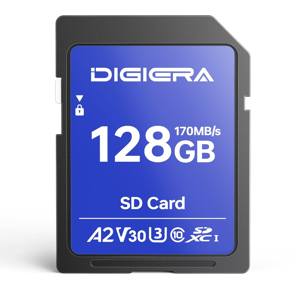 DIGIERA 128GB LSU200 SDXC UHS-II Memory Card - up to 300MB/s, C10, U3, V90, 8K, SD Card for Computers, Digital Cameras, Home Theatre Devices, Car Navigation Systems (1 Pack)