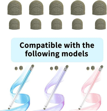 Replacement Fiber Mesh Tips for Stylus Pens - 10 Pieces Stylus Tips, Stylus Pen Tips, Fine Tip Stylus Replacement Tips, Touch Screen Tips