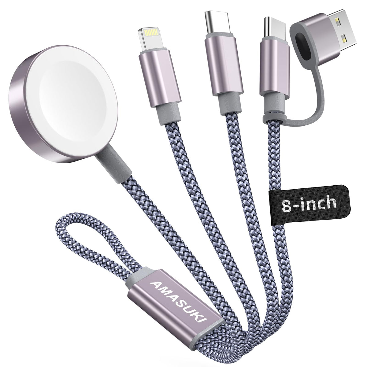 Travel Essentials,3 in 2 USB C Cable for Apple Watch Charger,iPhone Charger,Multi Charging Cable,Cruise Vacation Camping Essentials,Portable for iWatch Series 11-2/Ultra/SE & iPhone 17-12,Car,Blue