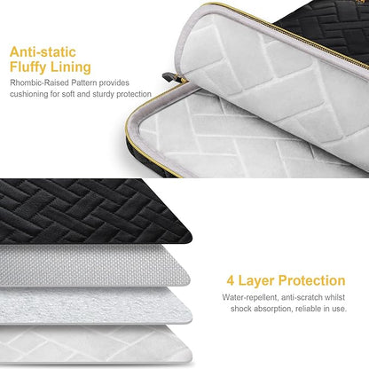 Lacdo Laptop Sleeve Case for 16 inch New MacBook Pro M4/M3/M2/M1 Pro/Max A3403 A3186 A2991 A2780 A2485 2024-2019 | 15" Surface Laptop 7th Copilot+PC/Surface Laptops 6 5 4 Computer Bag, Elegant Black