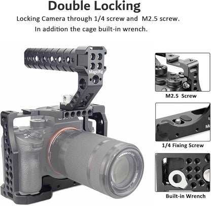 MagicRig A7iii / A7riii Full Camera Cage Rig and ARRI Locating Top Handle