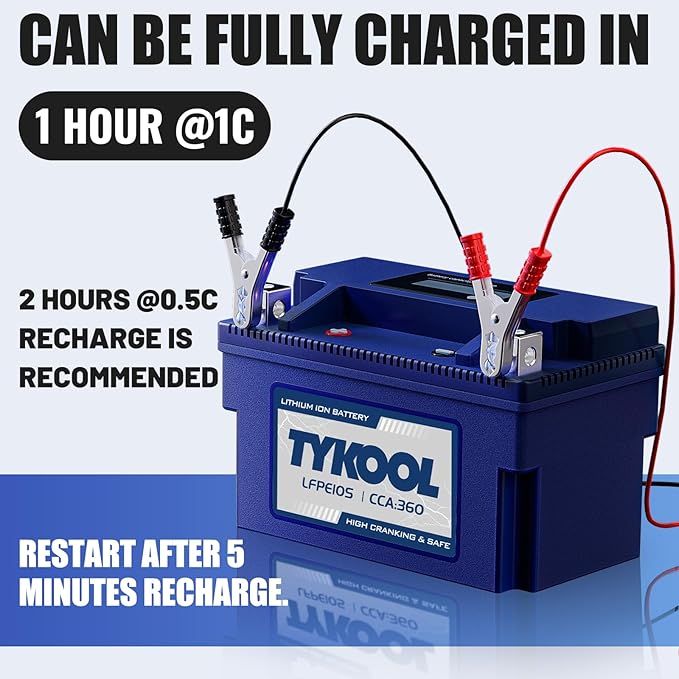YTZ10S 12v lithium battery 6Ah 360CCA LiFePO4 battery, for Honda KTM Yamaha Harely Powersports Battery, Fit ATV, UTV, Scooter,Snowmobile, Motocross, Lawn Mower, Jt Ski, Motorboat,Quad,Tractor