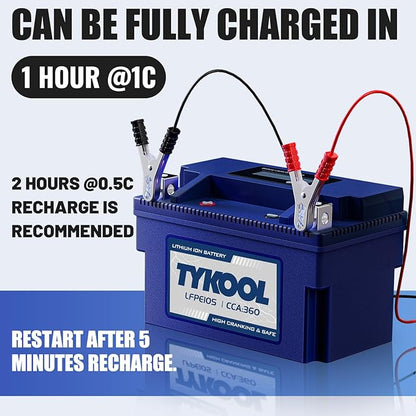 YTZ10S 12v lithium battery 6Ah 360CCA LiFePO4 battery, for Honda KTM Yamaha Harely Powersports Battery, Fit ATV, UTV, Scooter,Snowmobile, Motocross, Lawn Mower, Jt Ski, Motorboat,Quad,Tractor