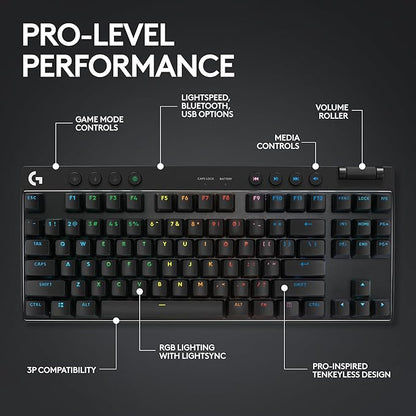 Logitech G Pro X Superlight 2 Lightspeed Wireless Gaming Mouse + G Pro X TKL Lightspeed Wireless Gaming Keyboard (Linear) Bundle - Black