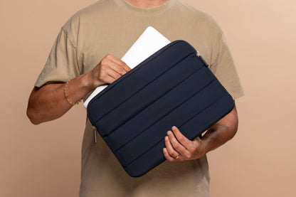 ANECDOTE Laptop Case 13-14 Inch – A Perfect Laptop Sleeve that is Compatible with MacBook Air/Pro and iPad Pro 12.9 – Fits in Your Bag, Made of 100% Nylon with Aesthetic Design (Navy)