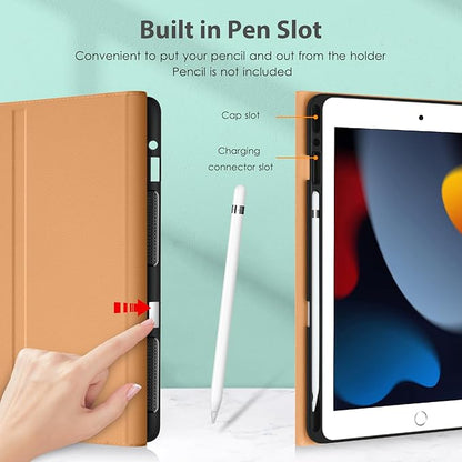 DTTO for iPad 9th/8th/7th Generation 10.2" Case 2021/2020/2019 with Keyboard, 7 Colors Backlit Wireless Detachable Keyboard Premium Leather Folio Cover with Pencil Holder & Pocket, Midnight Green