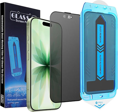 SIERDE 2-Pack Matte Privacy Screen Protector for iPhone 17, iPhone 16 Pro 6.3-inch,9H Tempered Glass, Full Coverage, Anti-Fingerprint, Auto Dust-Elimination, No Bubble, Easy Installation
