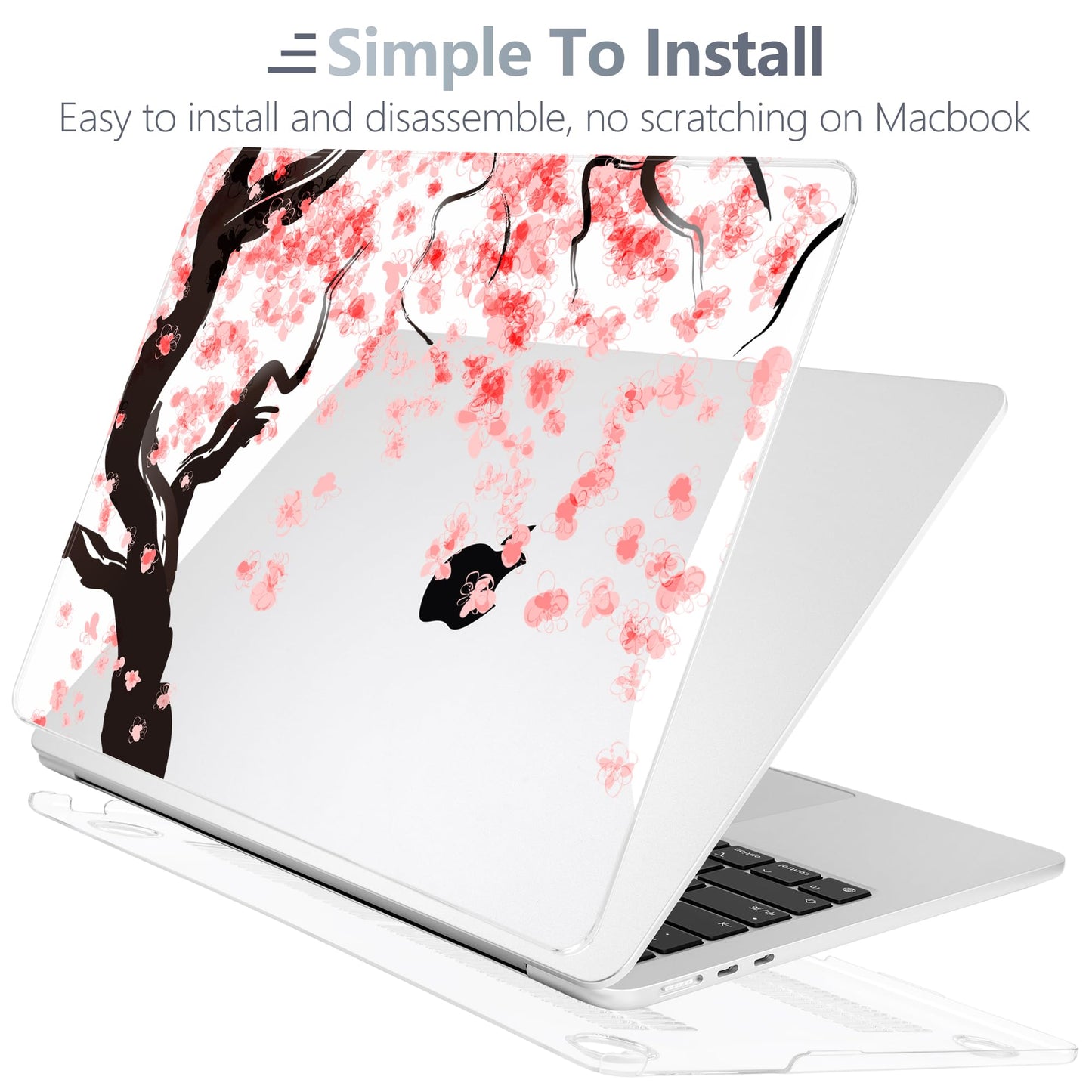 Batianda Case for MacBook Air 15" with M5 M4 M3 M2 Chip, Cherry Blossoms