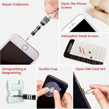 Precision Screwdriver Set, SHARDEN 122 in 1 Electronics Magnetic Repair Tool Kit with Case for Repair Computer, iPhone, PC, Cellphone, Laptop, Nintendo, PS4, Game Console, Watch, Glasses etc (Grey)
