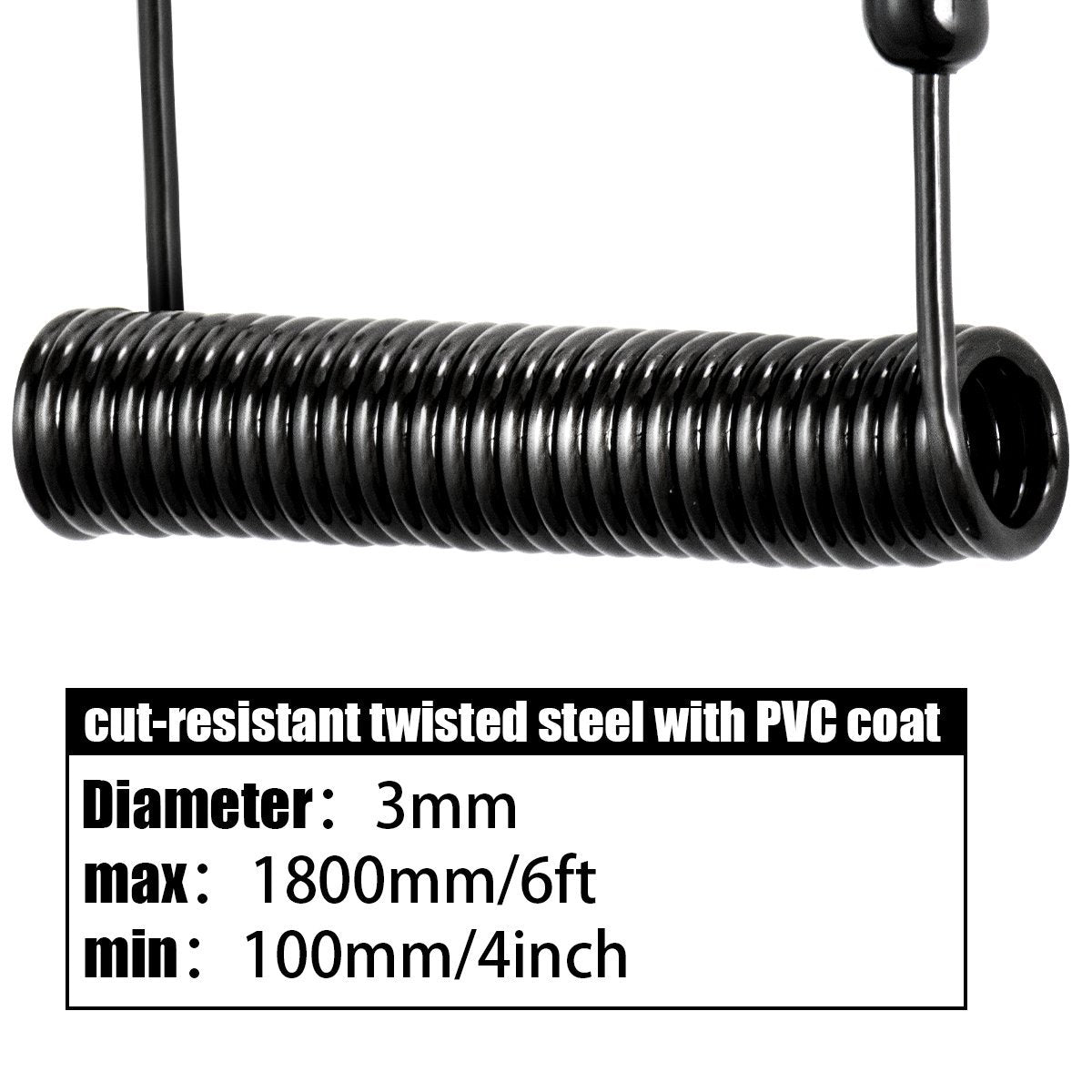 I3C Laptop Lock Cable 6ft Cut-Resistant Security Cable with 360° Rotating Lock for Wedge Slot Laptops 7x3mm Anti-Theft Computer Lock for Office, Library, Travel, Students & Business