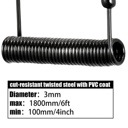 I3C Laptop Lock Cable 6ft Cut-Resistant Security Cable with 360° Rotating Lock for Wedge Slot Laptops 7x3mm Anti-Theft Computer Lock for Office, Library, Travel, Students & Business