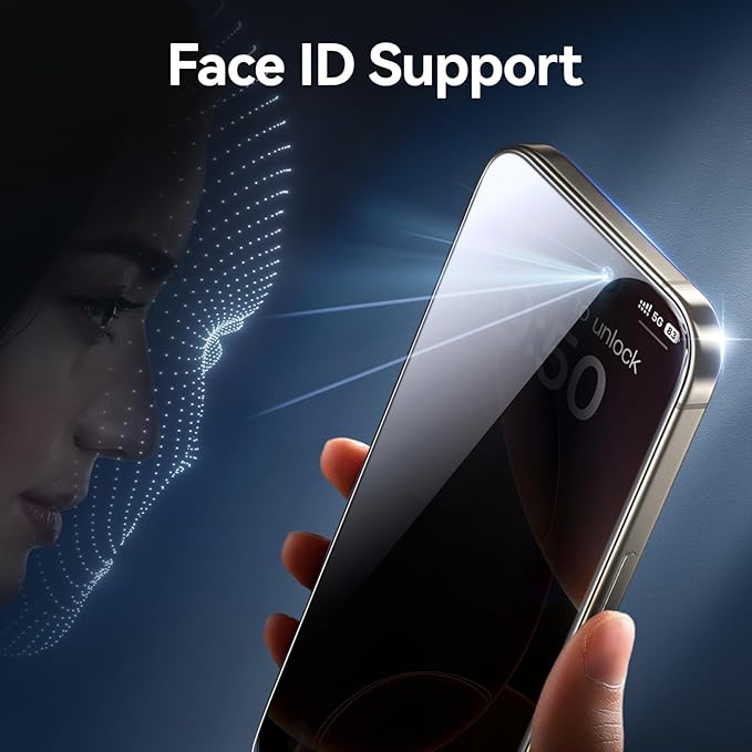 SMARTDEVIL 2PACK Privacy Screen Protector for iPhone 16 Pro Shatterproof Tempered Glass [True 28°Anti Spy] [9H Hardness] [Auto Dust-Elimination Install] [Bubble Free]