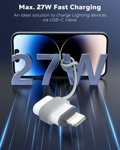 MoKo USB C to Lightning Adapter for iPhone 14/13/12, 2 Pack