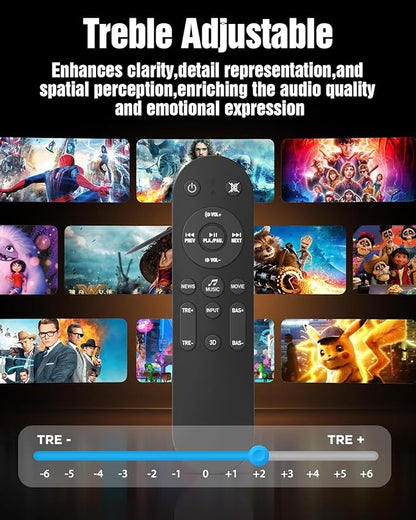 Hiwill 5.1ch Dolby Atmos Soundbar with 5.25'' Subwoofer, Clear Voice, Surround Sound System w/2 Wired Rear Speakers, 380W Peak Power Bluetooth PC Sound Bar for TV, eARC/ARC/Opt, 2025