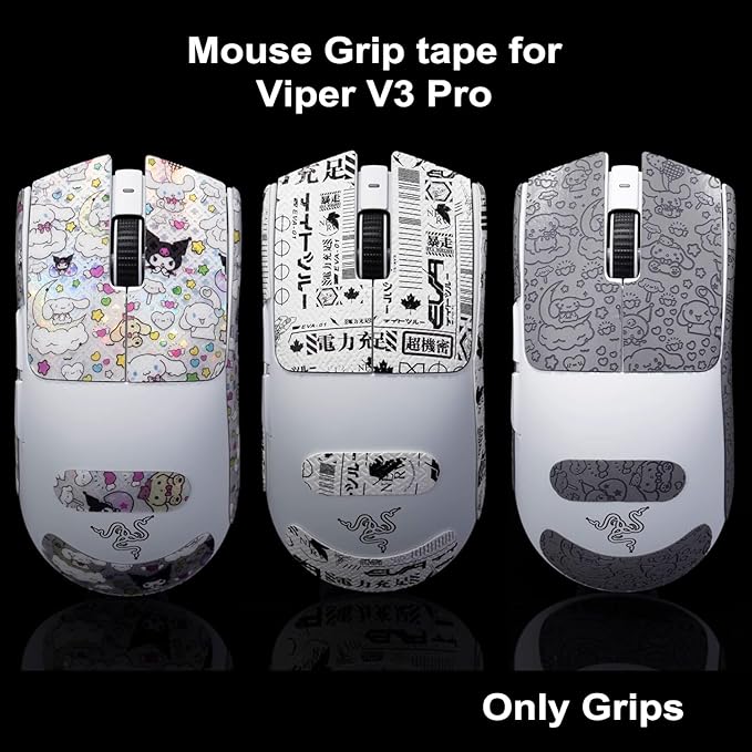 Grip Tape for Razer Viper V3 Pro - Anti-Slip,Enhanced Control, Sweat Resistance,Improves FPS Gaming Grip & Mouse Protection [Pre-Cut] M4A4