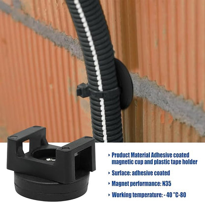20Pcs Magnetic Cable Zip Tie Base, Multipurpose Cable Ties Mount Wire Clips Management Base,Heavy Duty Wire Cable Holder Supplies for Electrical Cable Wire Organization(Vertical Tension 3.5kg)