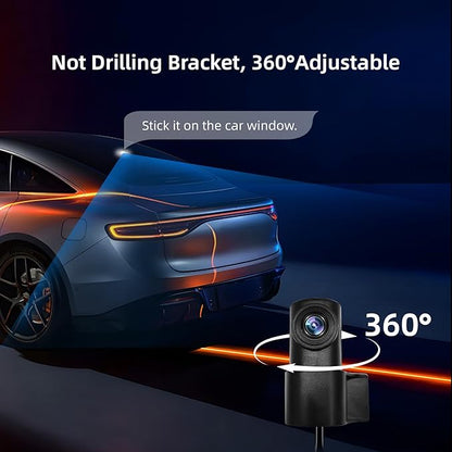 2025 Rear View Mirror Camera, 4 Channel Mirror Dash Cam Front and Rear Inside, 12" Touch Screen 360° Dash Camera for Cars, Wi-Fi, APP, GPS, IR Night Vision Backup Camera, Free 128GB SD Card