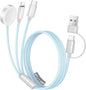 Temdan for Travel Vacation Essentials,3 in 2 USB C Cable for Apple Watch Charger/iPhone 16 Charger/Lightning,Multi Charging Cable Cord,Camping Essentials,Designed for iWatch & iPhone 16-12-4FT Blue