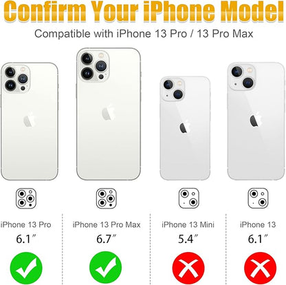 AGVEE 3+3 6 Pack for iPhone 13 Pro/Pro Max, Bling Diamond & Glitter Metal Ring 9H Tempered HD Glass Camera Cover Protector Film