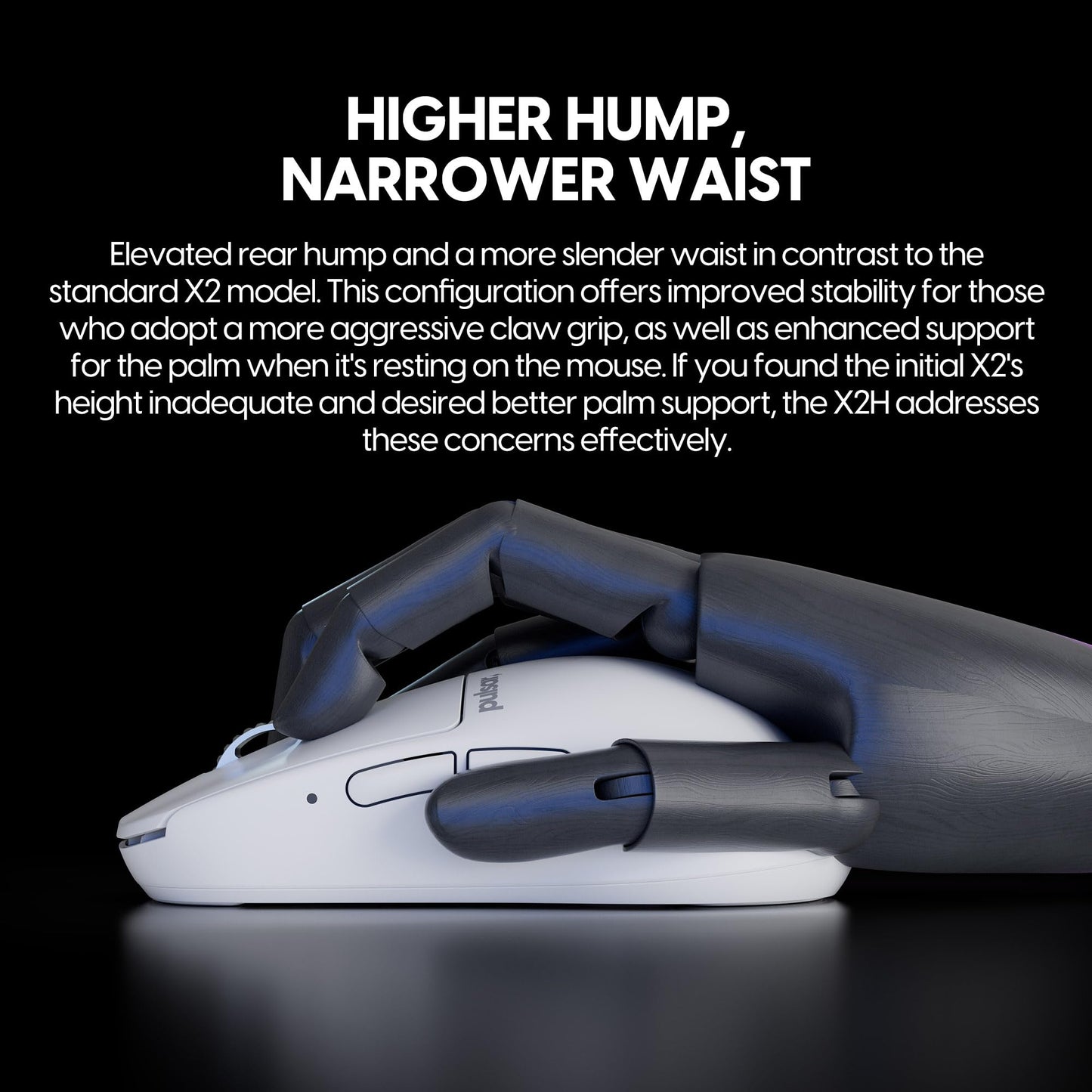 Pulsar Gaming Gears - X2H eS Wireless Gaming Mouse, Limited Edition, Symmetrical, Optical Switch, OLED Display, Driverless, PAW3395 Sensor, 100H Battery, 4K dongle Included (Medium, White)