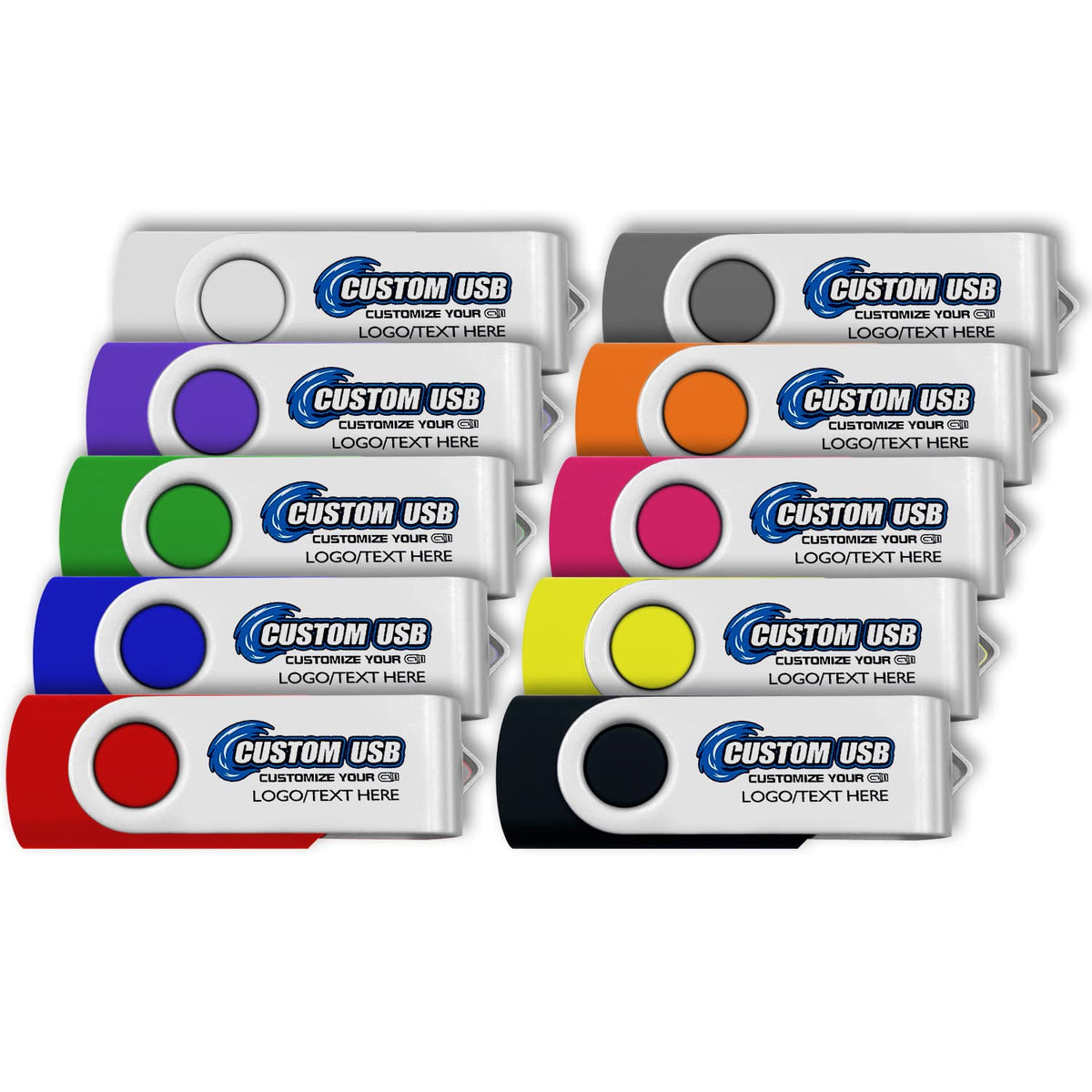 ABLAZE 1GB Flash Drive 10 Pack, USB 2.0 Memory Stick with Lanyards