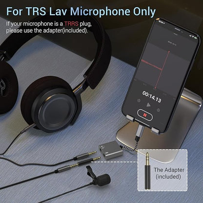 Cubilux Lightning to 3.5mm TRS Microphone Adapter with Headphone Jack Compatible with iPhone 14 Pro Max 14 Plus/13/12/11/SE 2/Xr/Xs Max/8/7, 1/8” Audio & MIC Splitter for Old iPad (Lightning Version)