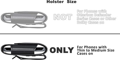 DeBin Case for Galaxy S25 Ultra S24 Ultra 5G, S24 FE, S23 Ultra, S22 Ultra, S21 Ultra, Note 20 Ultra - Cell Phone Belt Holster with Clip Pouch Holder Cover (Fits Samsung Phone with Case on) Black