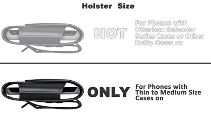 DeBin Case for Galaxy S25 Ultra S24 Ultra 5G, S24 FE, S23 Ultra, S22 Ultra, S21 Ultra, Note 20 Ultra - Cell Phone Belt Holster with Clip Pouch Holder Cover (Fits Samsung Phone with Case on) Black