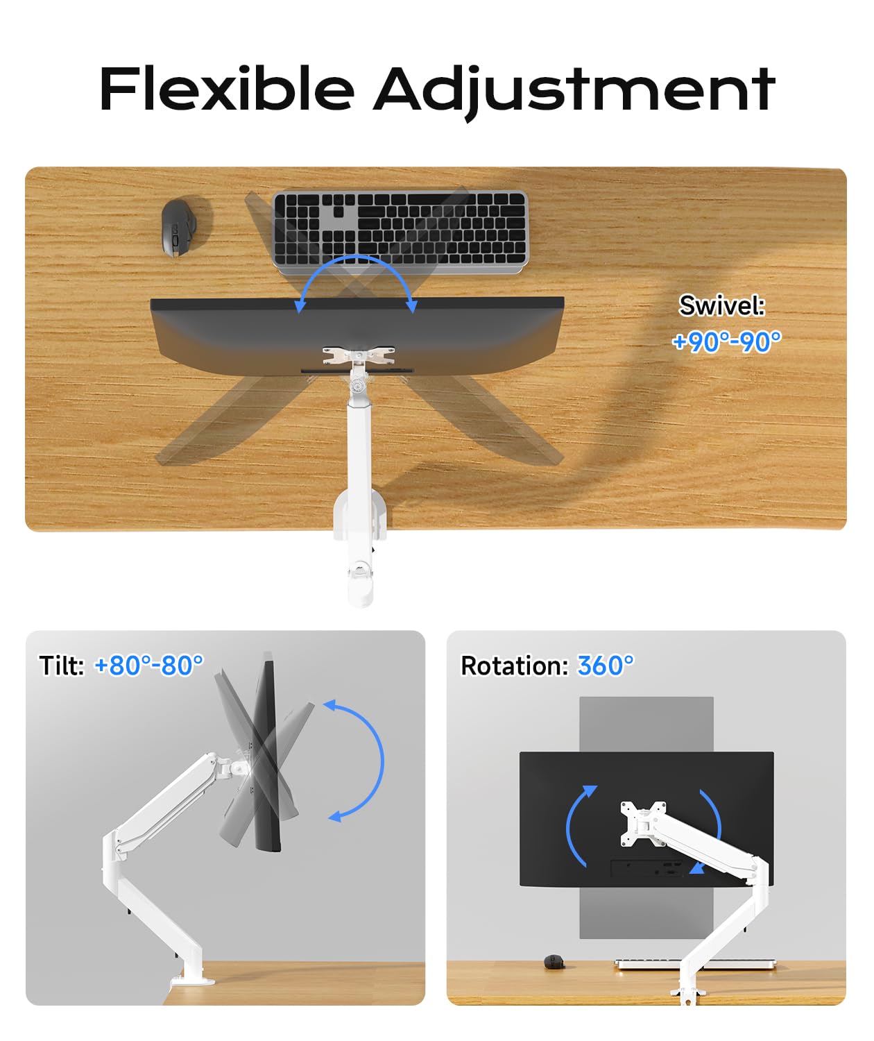 Pholiten Single Monitor Mount for up to 32 inch Screens, VESA 75/100mm