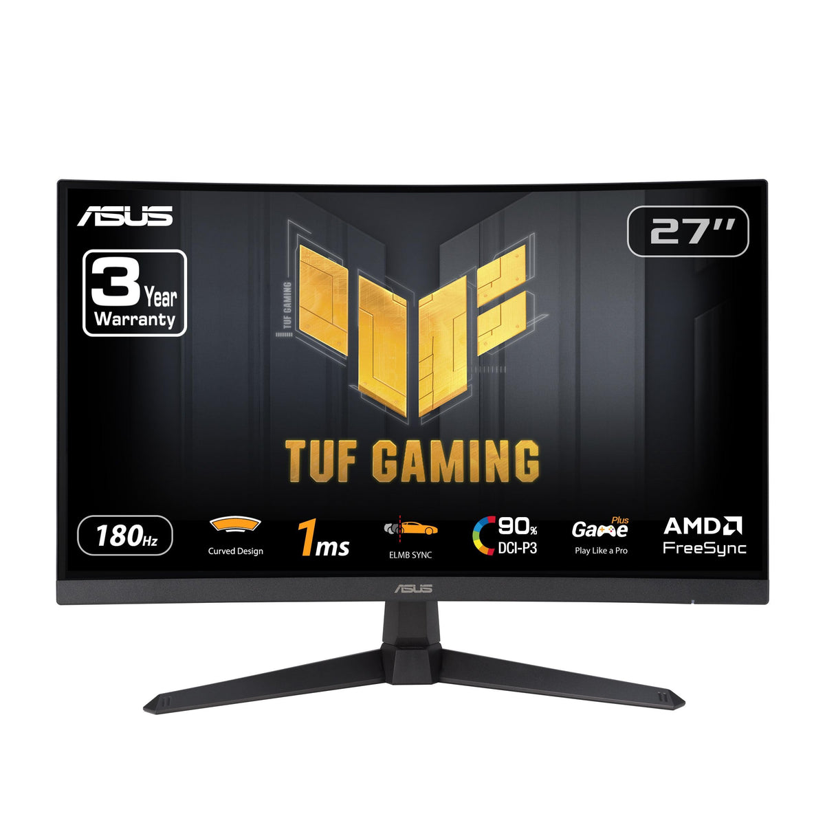 ASUS TUF Gaming 34” 1440P 1500R Curved Monitor (VG34VQL3A) - QHD (3440 x 1440), 180Hz, 1ms, Extreme Low Motion Blur, Freesync Premium Pro, 125% sRGB, DisplayHDR 400, Height Adjustable, 3 year warranty