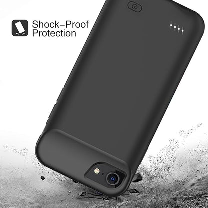 Battery Case for iPhone 8/7/6s/6/SE 3/SE 2, Upgraded 10000mAh Portable Battery Pack Charger Case Support Carplay Compatible with iPhone SE 3/SE 2/8/7/6s/6 (4.7 inch) External Charging Case (Black)