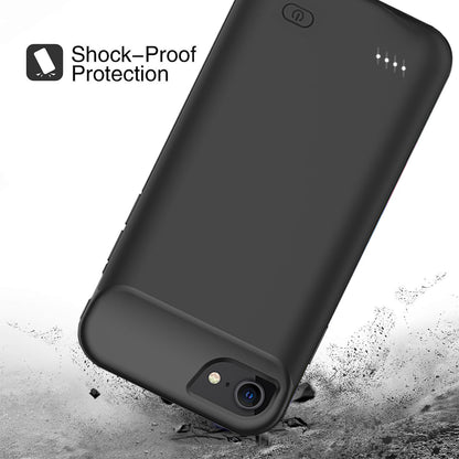Battery Case for iPhone 8/7/6s/6/SE 3/SE 2, Upgraded 10000mAh Portable Battery Pack Charger Case Support Carplay Compatible with iPhone SE 3/SE 2/8/7/6s/6 (4.7 inch) External Charging Case (Black)