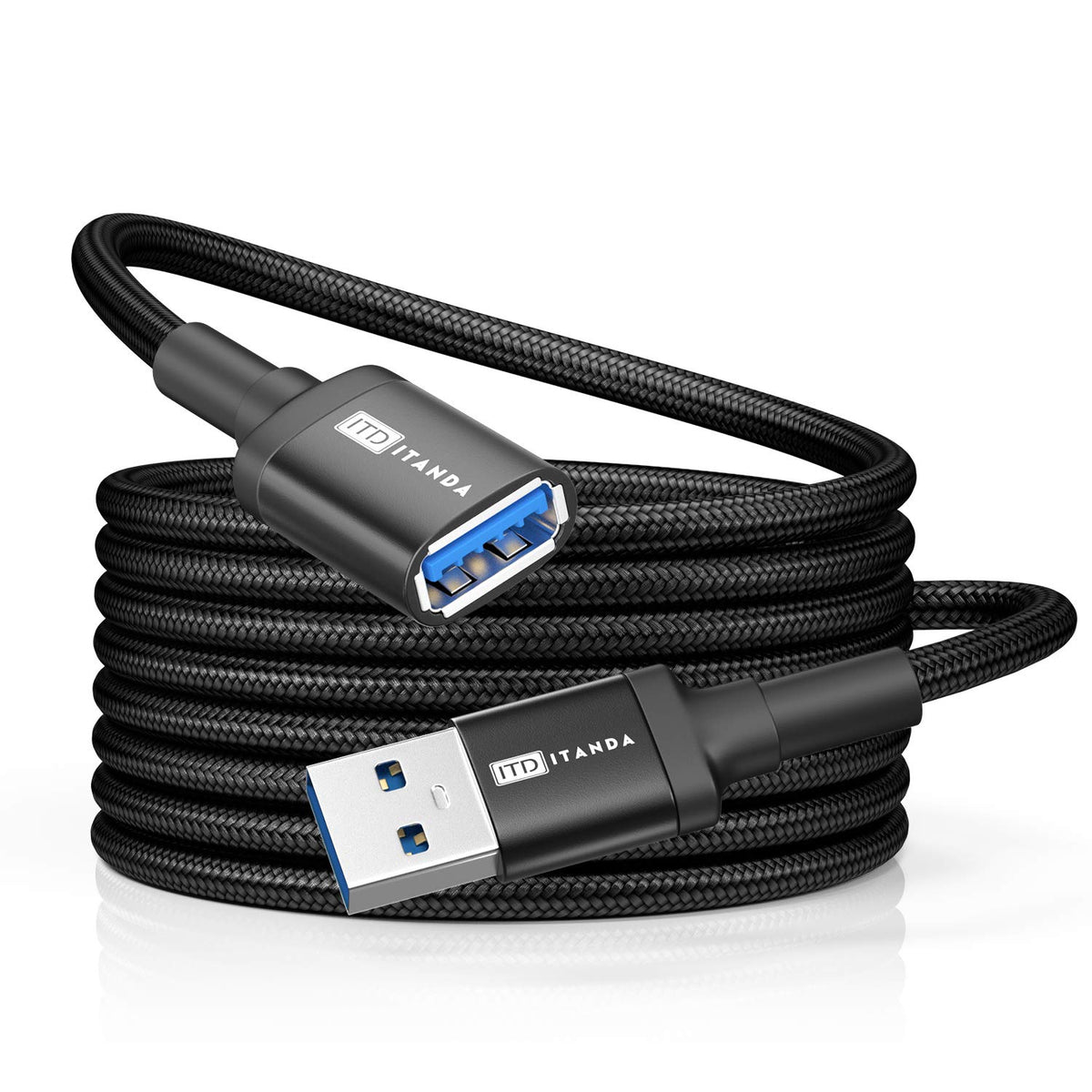 USB Extension Cable 6FT USB 3.0 Extender Type A Male to Female Cord Black