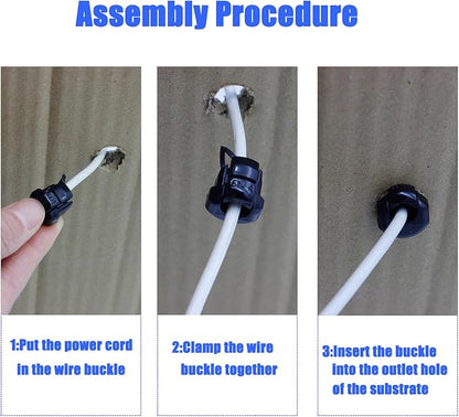 40PCS Nylon Insulation Cable Bush Grommet Electric Cable Protection Cord Buckle Strain Relief Bushing Black Wire Cover Round Cord Grommet,Office Home Wire Cover Management 6N-4 4N-4