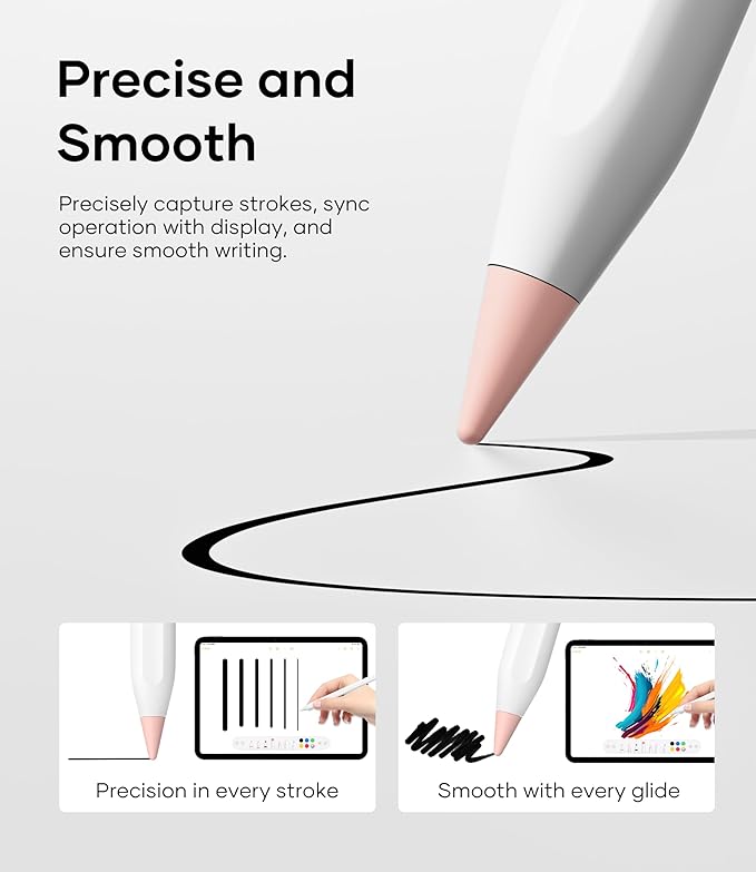 Replacement Pencil Tips for Apple Pencil Pro, Pen Tips for Apple Pencil 2nd Gen/1st Gen/USB-C, Wear-Resisting Pencil Nibs with Storage Box, Pen Nibs Set Compatible with Apple Pen (6 Pack, Pink)