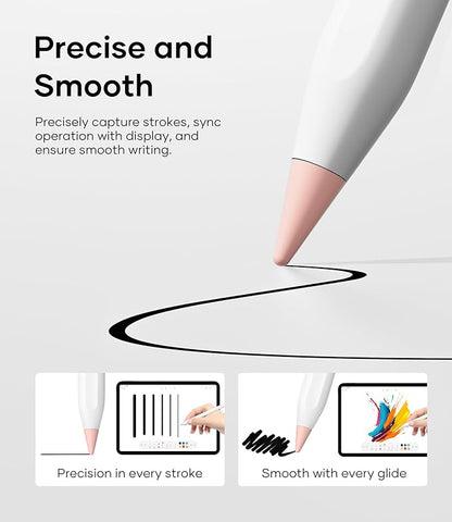 Replacement Pencil Tips for Apple Pencil Pro, Pen Tips for Apple Pencil 2nd Gen/1st Gen/USB-C, Wear-Resisting Pencil Nibs with Storage Box, Pen Nibs Set Compatible with Apple Pen (6 Pack, Pink)