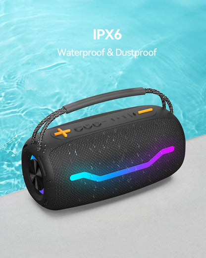 PUREMIC Portable Bluetooth Speaker with Light, Waterproof Karaoke Machine for Adults & Kids, Loud Sound and Deep Bass, Up to 8H Playtime, Support Bluetooth/AUX/USB for Home, Party, Outdoor and Travel