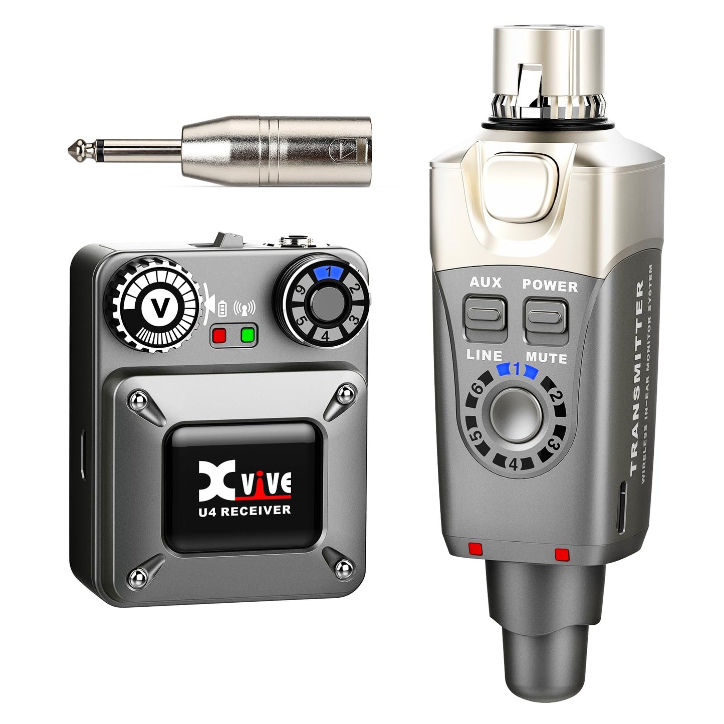 Xvive U4 Wireless in-Ear Monitor System Professional IEM System Transmitter and Beltpack Receiver for Studio, Band Rehearsal,Live Performance (U4)