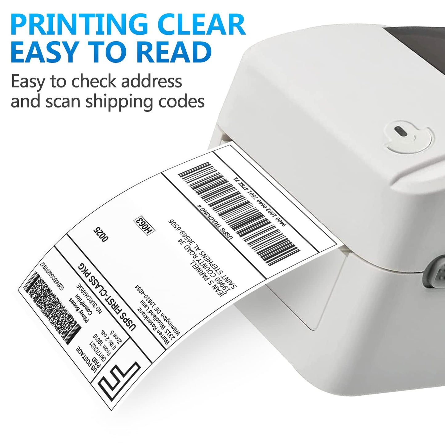 FungLam 100 Rolls 4x6 Direct Thermal Shipping Labels, 250 Labels Per Roll, 1" Core, Perforated, White Mailing Postage Shipping Label Compatible with Zebra 2844 ZP-450 ZP-500 ZP-505