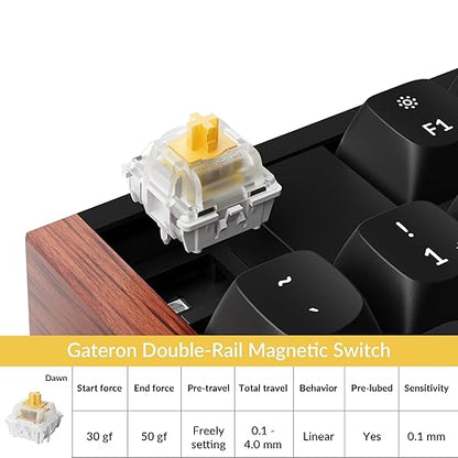 Keychron Magnetic Switches Dawn Linear - 110 PCS, 30gf, Pre-Lubed, 0.1mm Adjustable Actuation, Gateron Double-Rail Hall Effect, Compatible Replacement for HE Keyboards Only